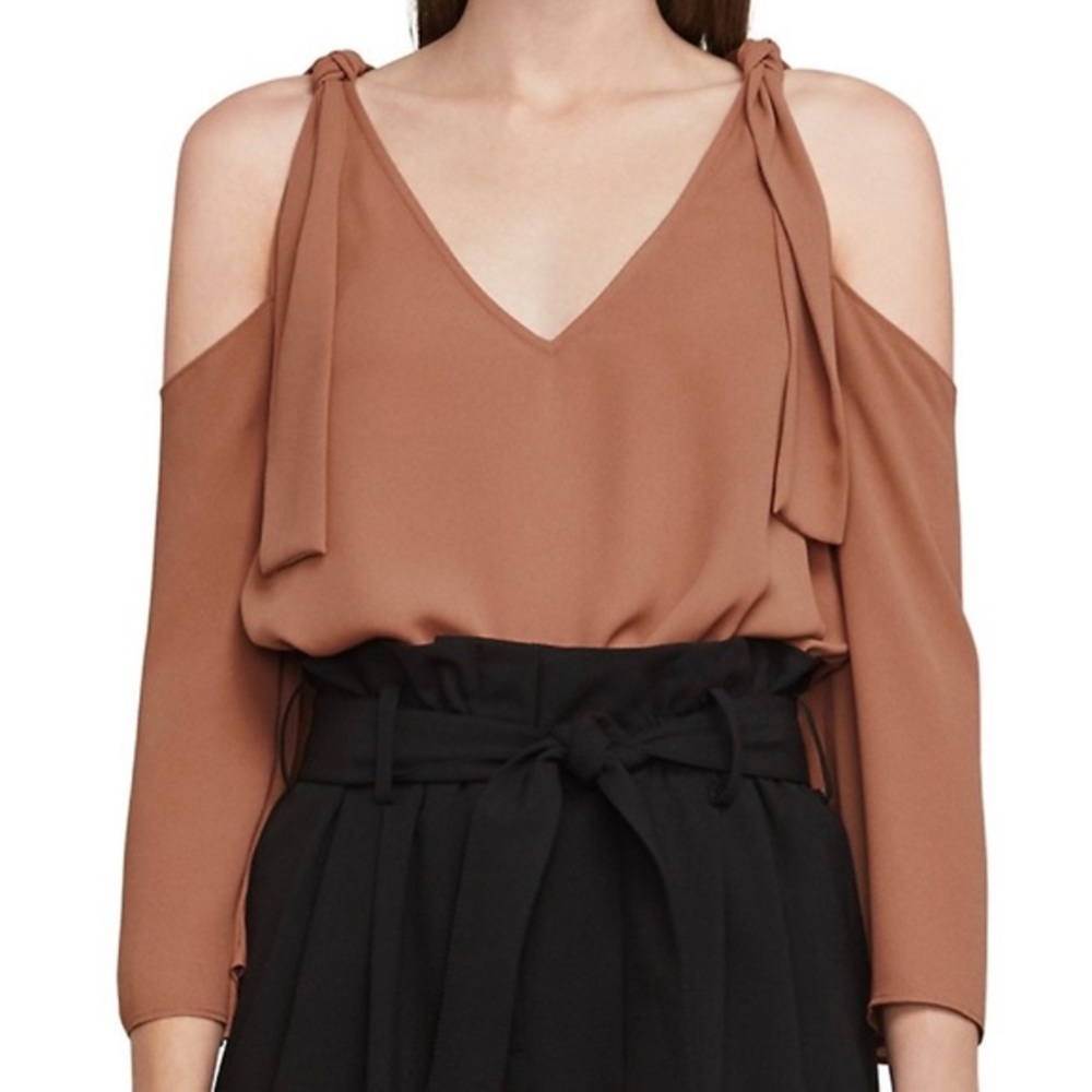 BCBGMAXAZRIA Caralyne Dusty Rose Cold-Shoulder Top Sz XXS